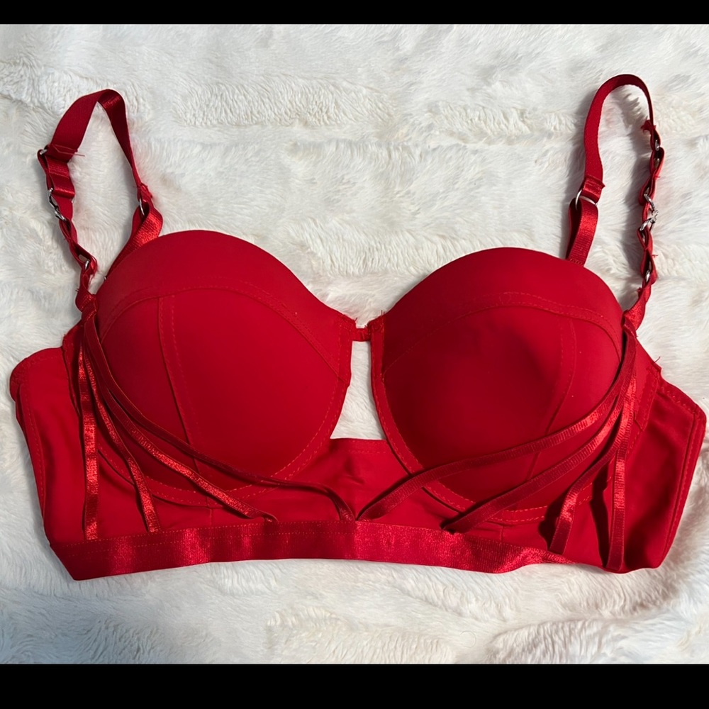 Red Cage Bra, Size 36D, Made by Jezebel